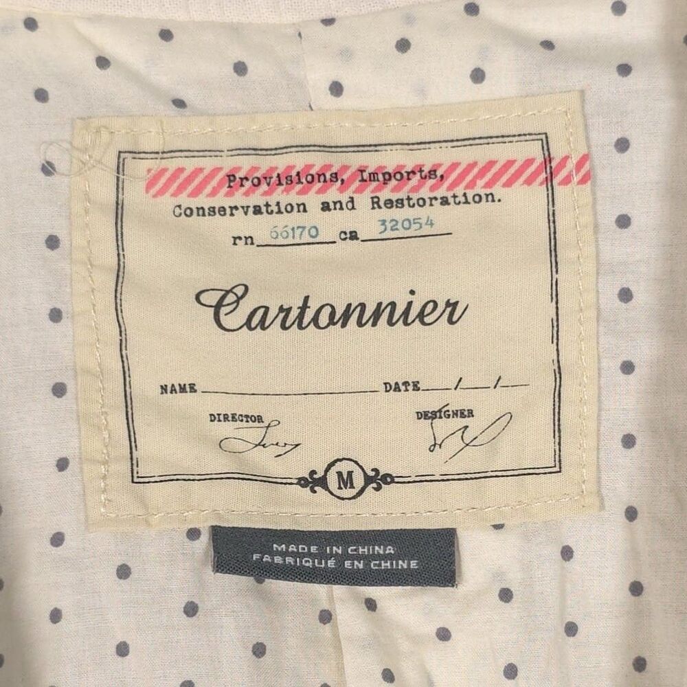 ANTHROPOLOGIE Cartonnier Women’s Double Breasted Pinstripe Blazer Jacket MEDIUM - Picture 2 of 16